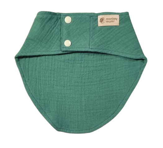 Bavetta in mussola Monkey Mum® - Verde scuro