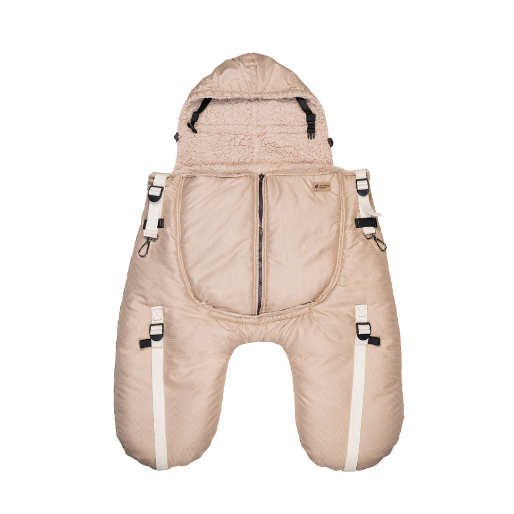Monkey Mum® Tasca termica in tessuto frusciante con pelliccia per marsupio o passeggino Carrie - Leoncino