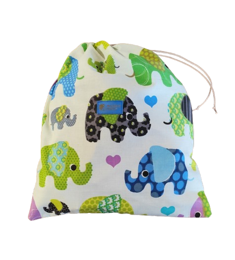 Sacchetto in tessuto Monkey Mum® - Elefante allegro