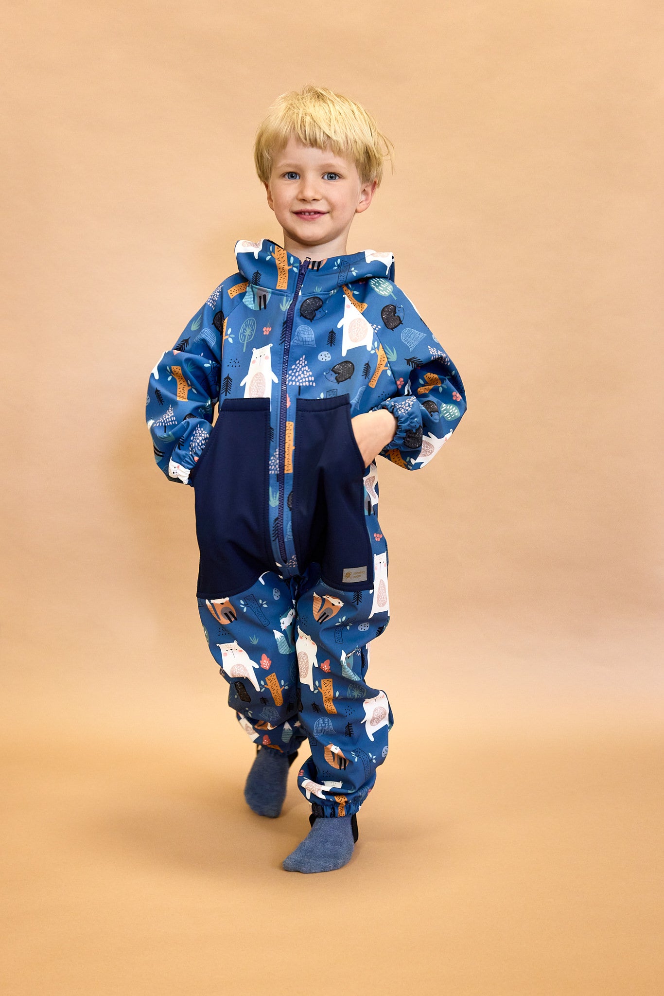 Monkey Mum® Tutina softshell con membrana – Cantiere allegro - dim. 62/68, 74/80