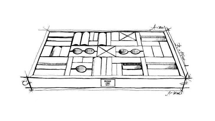 Wooden Story Cubi in scatola di legno - 54 pz - Naturale