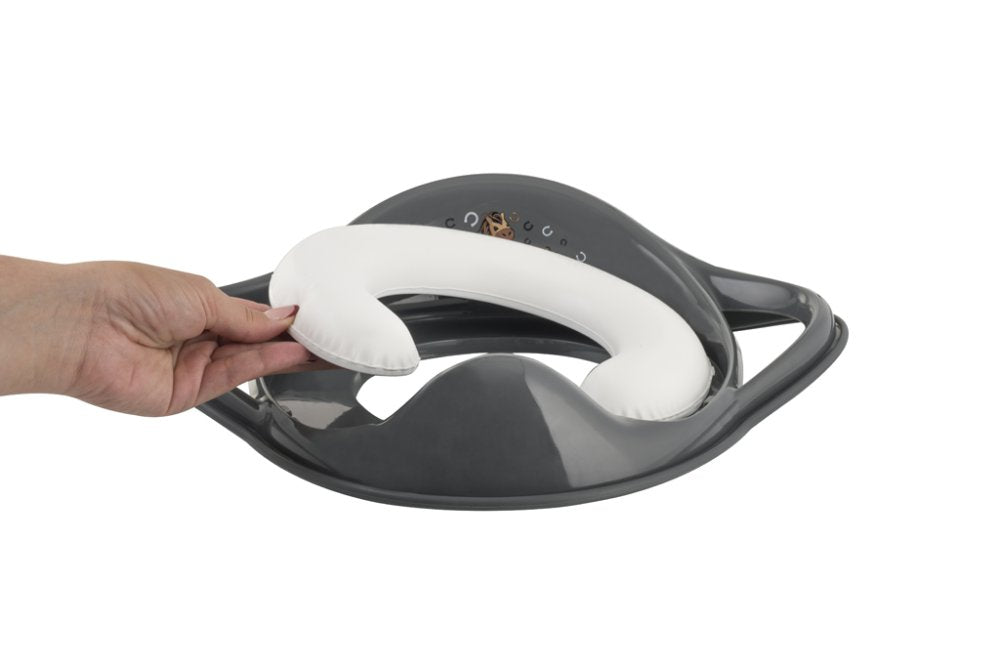 MALTEX Riduttore per WC con maniglie morbide Koník Minimal - grigio acciaio