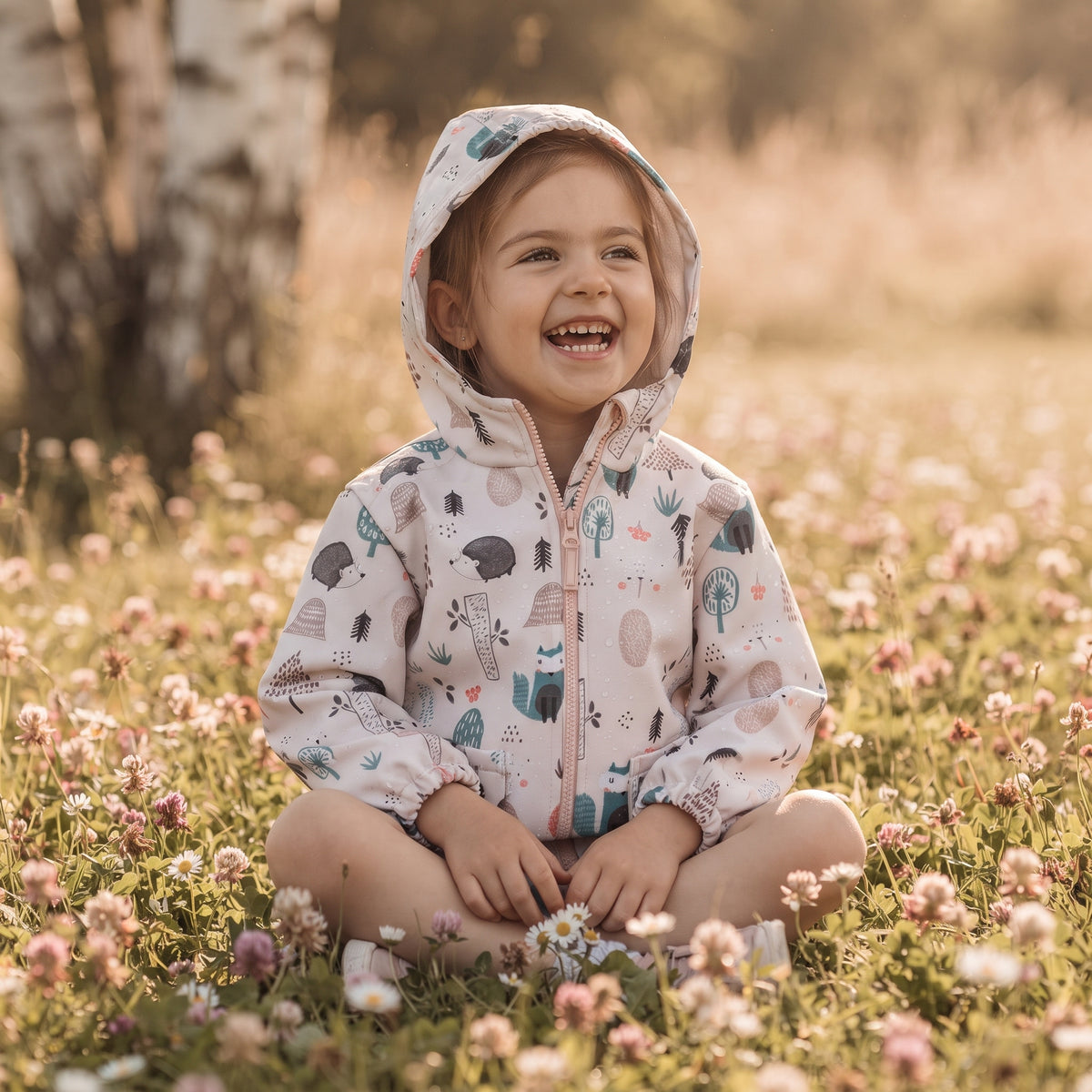 Giacca softshell per bambini con membrana Monkey Mum® - Animaletti del giorno