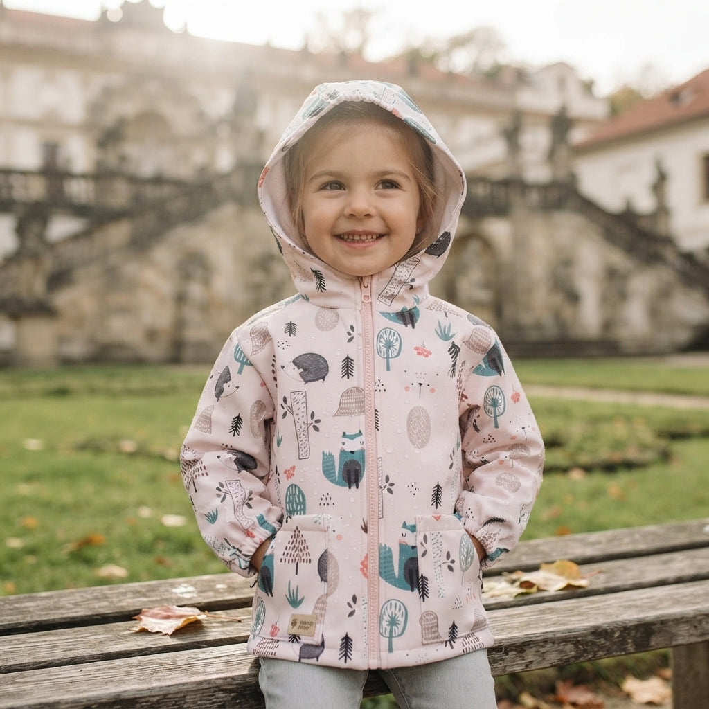 Giacca softshell per bambini con membrana Monkey Mum® - Animaletti del giorno