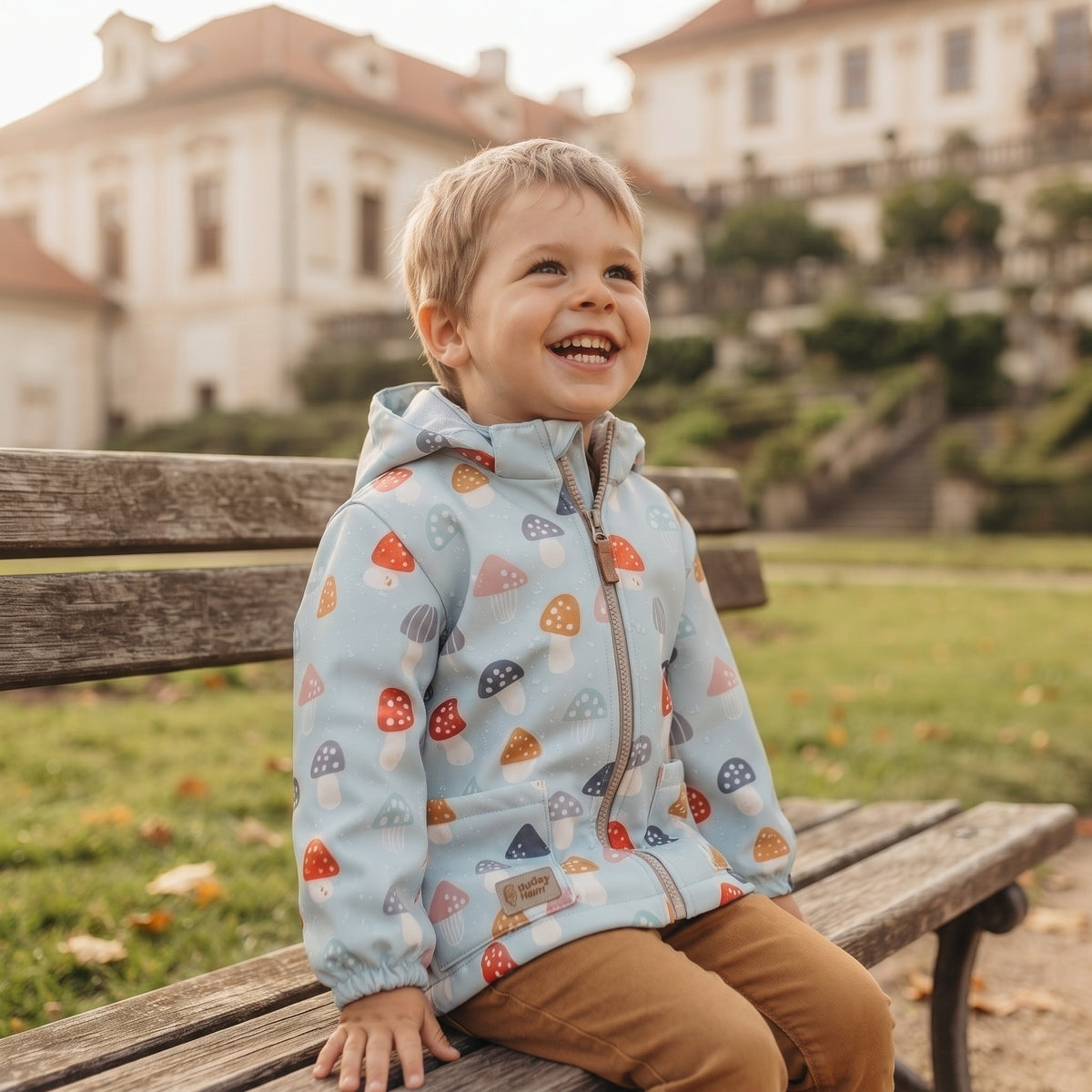 Giacca softshell per bambini con membrana Monkey Mum® - Amanite multicolori