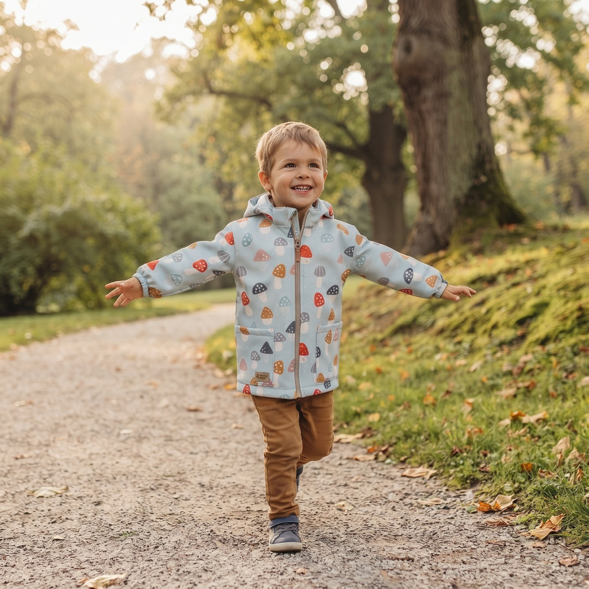 Giacca softshell per bambini con membrana Monkey Mum® - Amanite multicolori