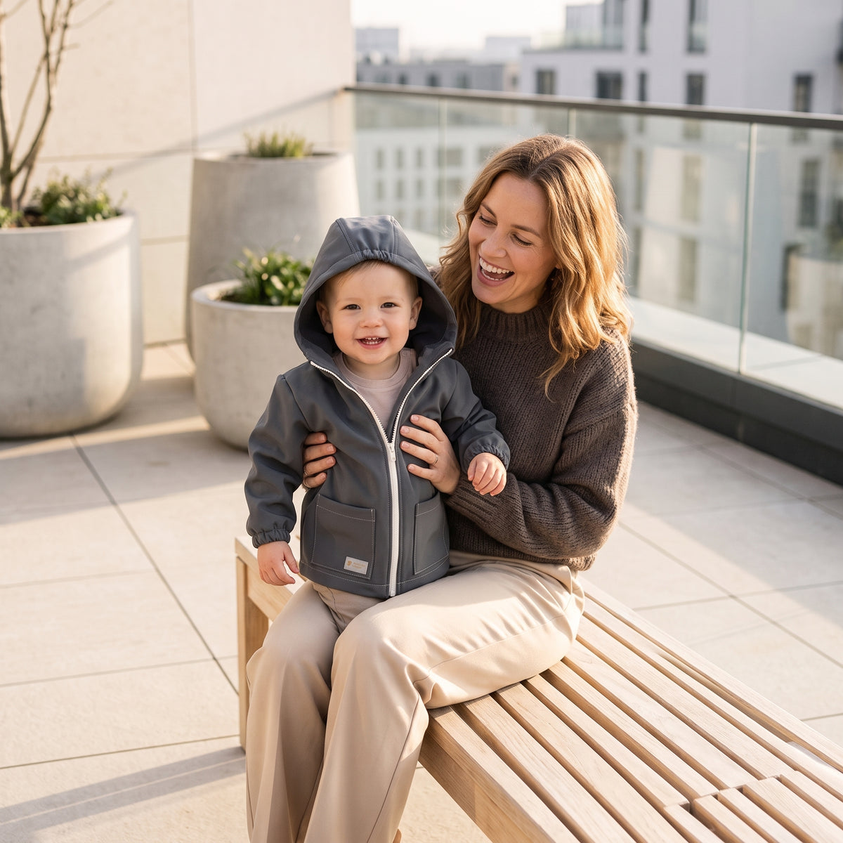 Giacca softshell per bambini con membrana Monkey Mum® - Gita misteriosa