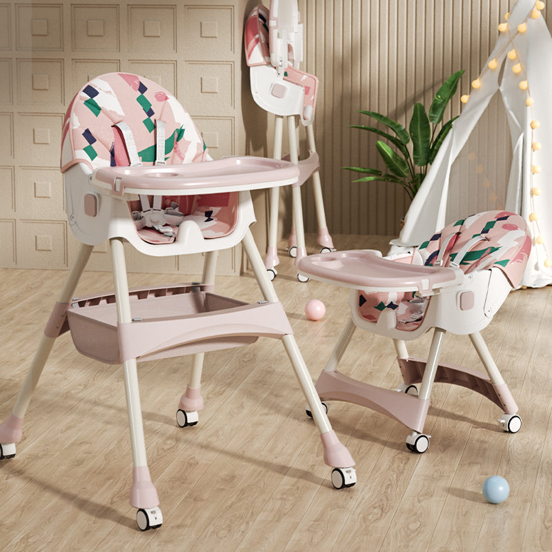 Seggiolone per bambini 2in1 Comfort - Rosa Ornamento - aperto