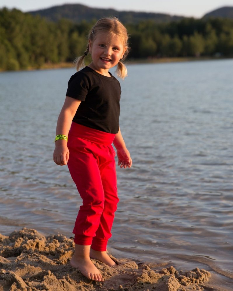 Pantaloni da tuta larghi per bambini, LIGHT, rosso