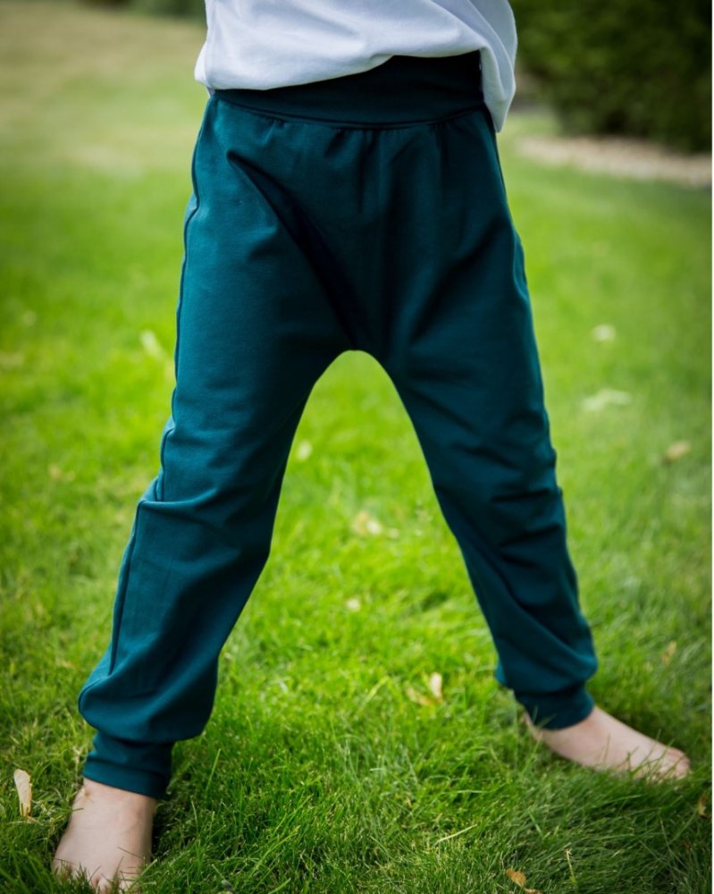 Pantaloni larghi da bambino, LIGHT, verde bottiglia
