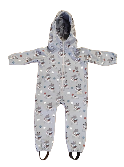 Monkey Mum® Tutina softshell con membrana – Lupi in bicicletta - dim. 98/104, 110/116