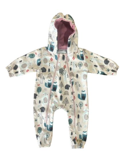 Monkey Mum® Tutina softshell con membrana – Animaletti diurni - dim. 62/68, 74/80
