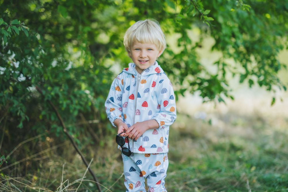Giacca softshell per bambini con membrana Monkey Mum® - Amanite multicolori
