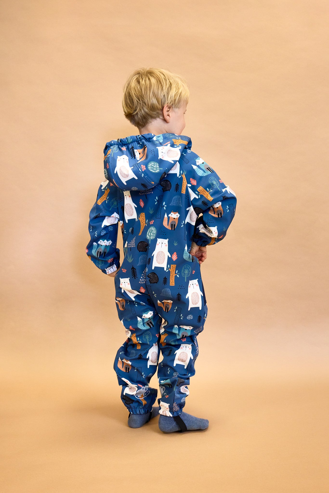Monkey Mum® Tuta softshell con membrana – Animaletti notturni - tag. 98/104, 110/116