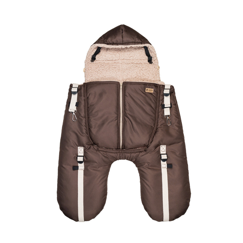 Monkey Mum® Tasca termica in tessuto frusciante con pelliccia per marsupio o passeggino Carrie - Orsacchiotto