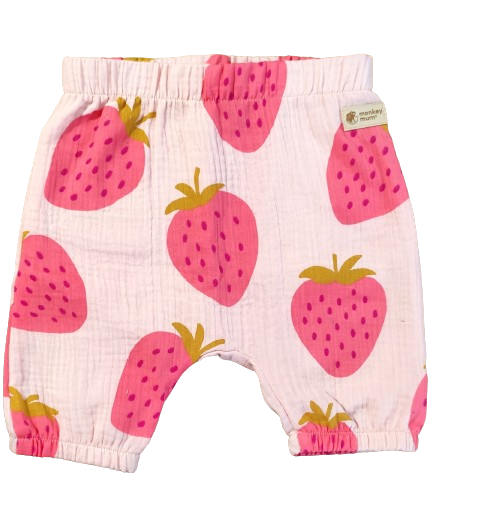 Pantaloncini in mussola Monkey Mum® - Fragola