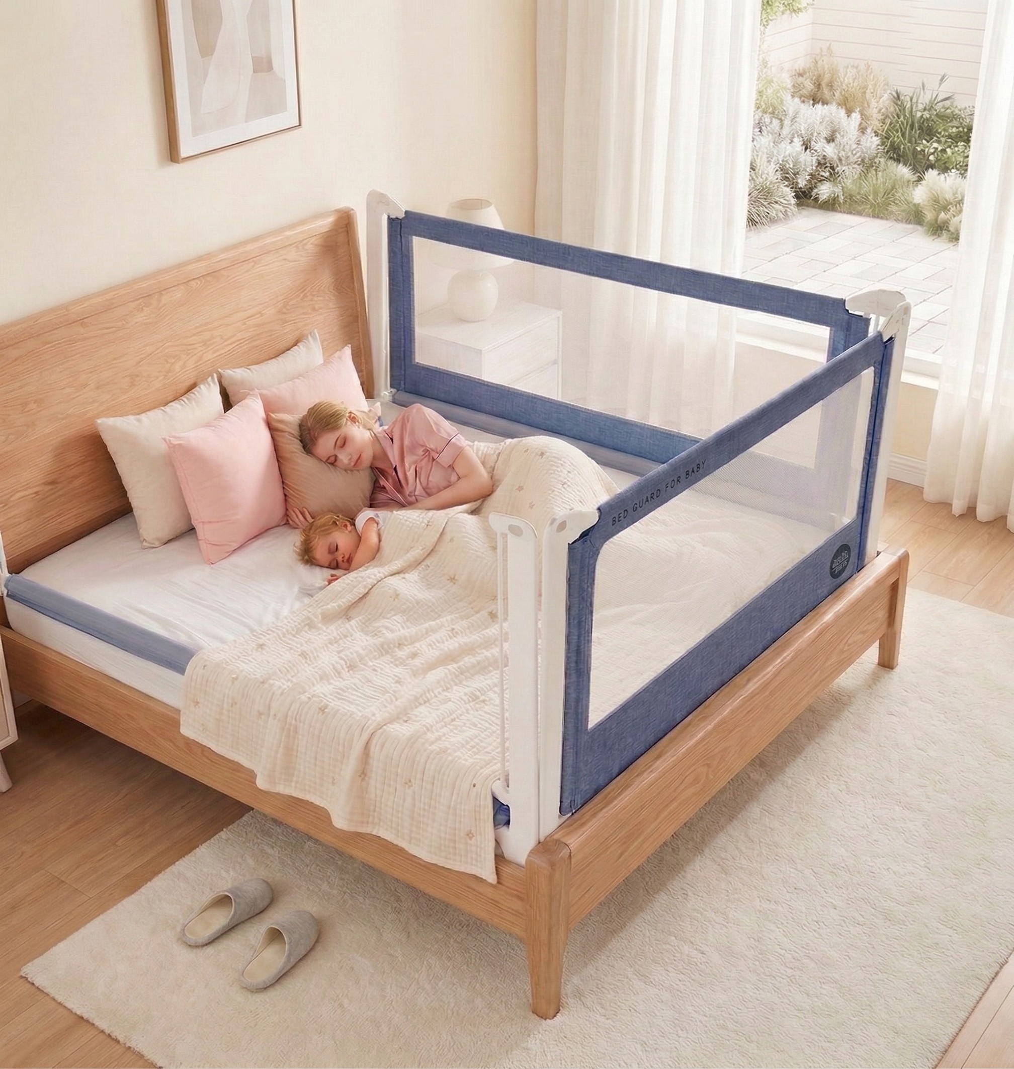 Barriera per letto Monkey Mum® Popular - blu scuro - design - fine serie