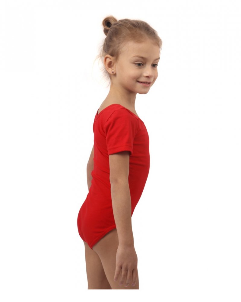 Maglia da danza classica e ginnastica per bambine, rossa
