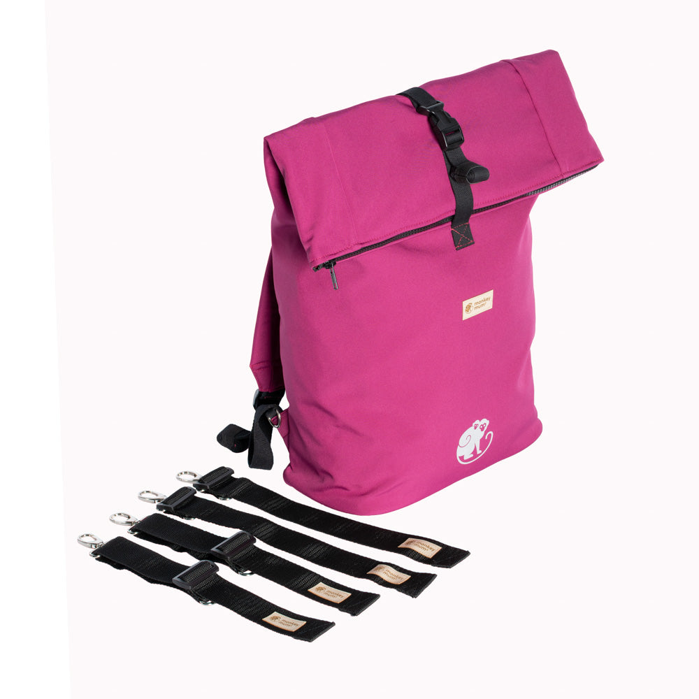 Monkey Mum® Zaino integrato in softshell per il marsupio Carrie - Lampone succoso