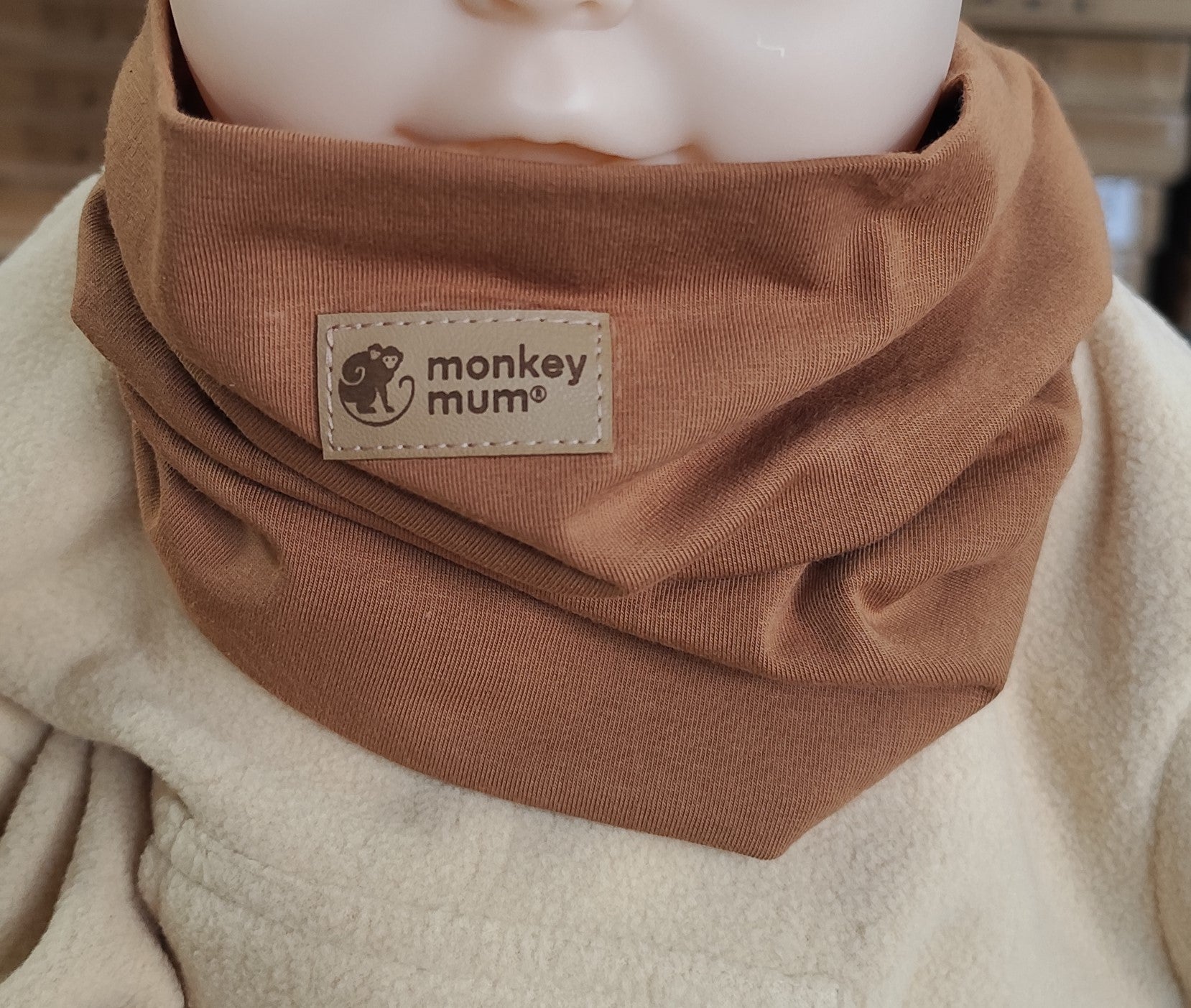 Scaldacollo Monkey Mum® - Marrone chiaro